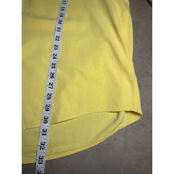 GANT XL Yellow Button Down Shirt 100% Cotton Solid Color Chambray Short Sleeve - Picture 4 of 8